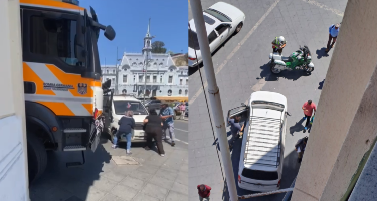 Furgón mal estacionado bloqueó salida de carro de Bomberos que se dirigía a rescate en Valparaíso