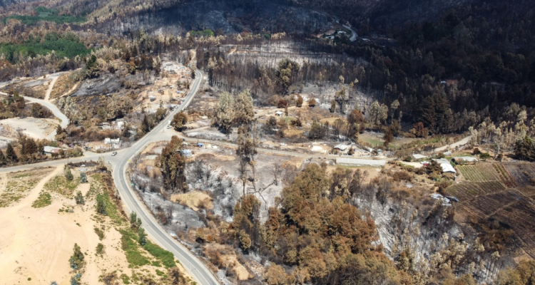 Imagen de incendio forestal en Santa Juana