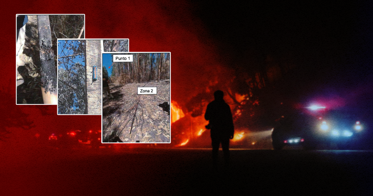 Imagen que contiene parte del peritaje realizado por la PDI por incendio Santa Ana de 2023