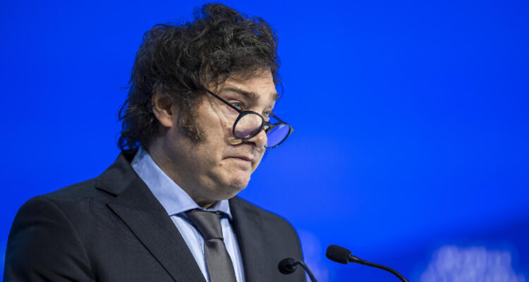 Presidente Javier Milei en su discurso ante el Foro Económico Mundial en 2024