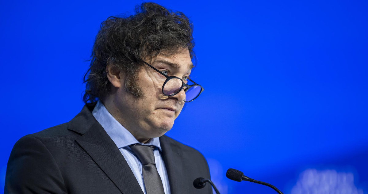 Presidente Javier Milei en su discurso ante el Foro Económico Mundial en 2024
