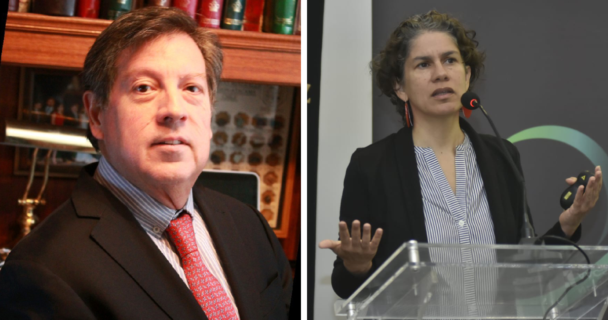 Izquierda: presidente de Enami, Jorge Riesco derecha: ministra de medio ambiente, Maisa Rojas
