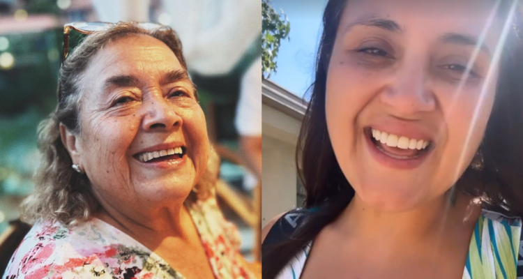 María Farías (izquierda) madre de Pamela Leiva (derecha)