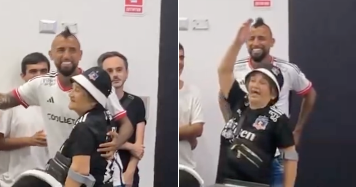 El emotivo abrazo de María Colo Colo y Arturo Vidal.