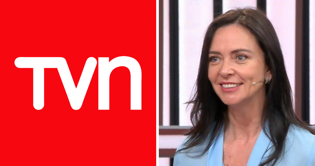 Logo de TVN (izquierda) y María Elena Dressel (derecha) en referencia a su salida del canal