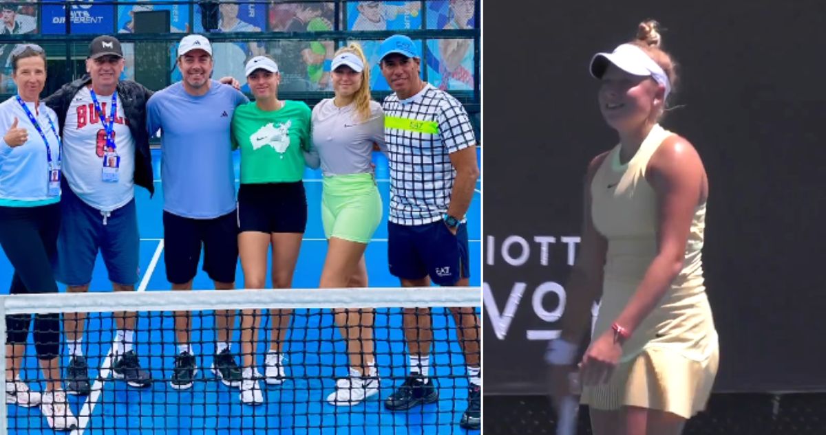 Nicolás Massú y Brenda Fruhvirtova en el Australian Open