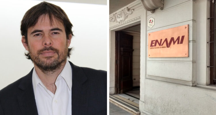 izquierda, Rodrigo Wagner derecha, fachada sede enami en santiago