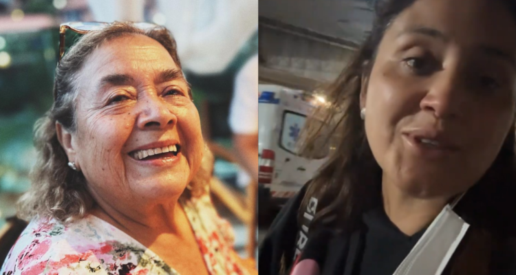 María Farías Paredes (izquierda) madre de Pamela Leiva (derecha)