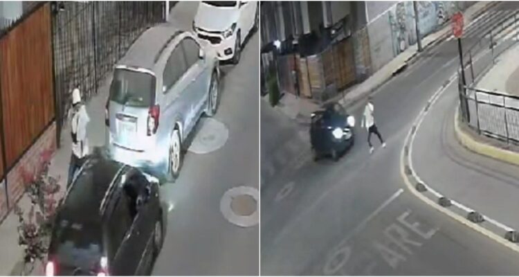 Graban a pareja en auto que siguió a un hombre armado hasta atropellarlo en San Bernardo