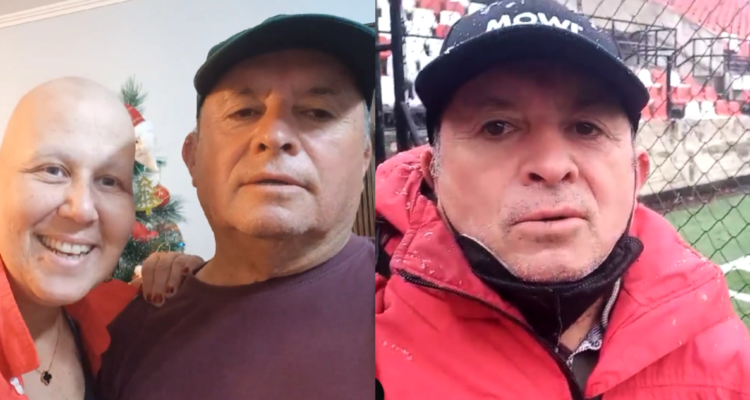 Patricio Oñate junto a su esposa quien tiene cáncer