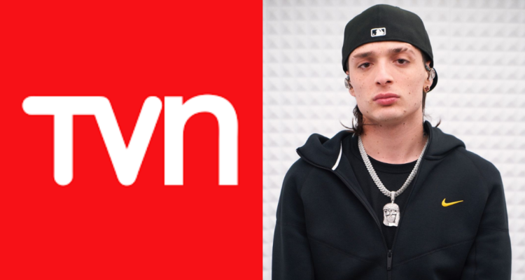 Logo de TVN (izquierda) y Peso Pluma (derecha)