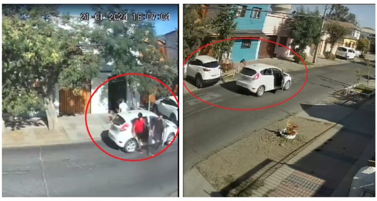 Captura del video del portonazo en San Joaquín.