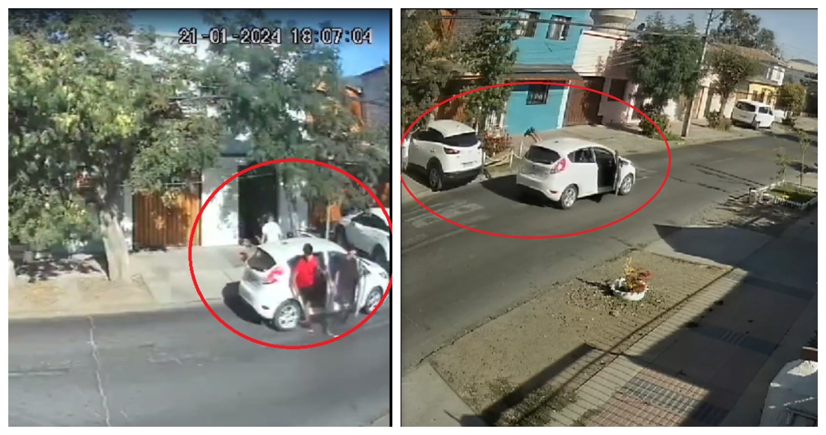 Captura del video del portonazo en San Joaquín.