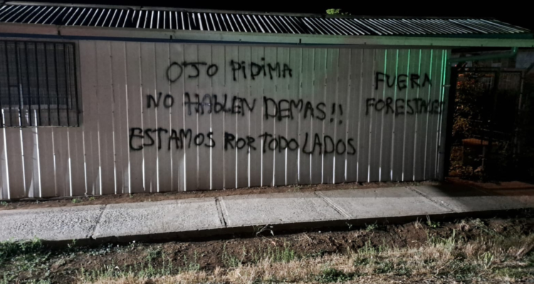 Rayados con amenazas en vivienda de Pidima