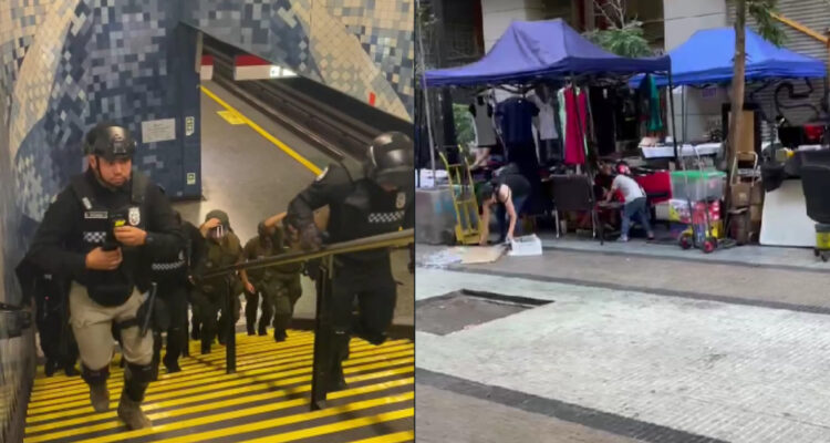 Retiran comercio ambulante de estación de Metro Santa Lucía: hubo una detenida por agresión