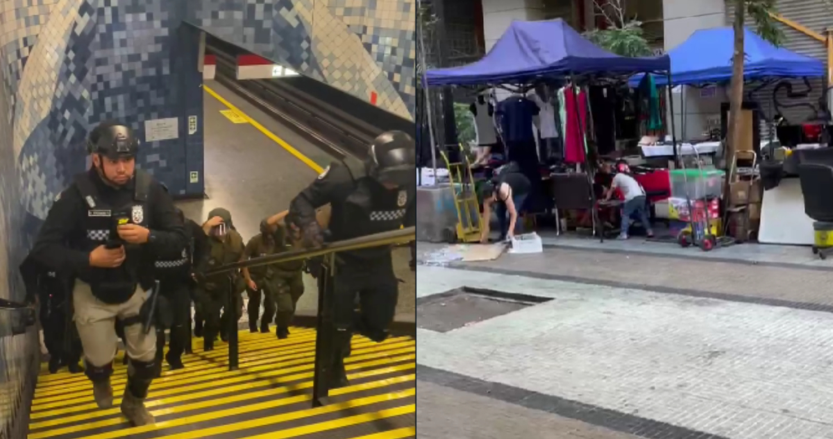 Retiran comercio ambulante de estación de Metro Santa Lucía: hubo una detenida por agresión