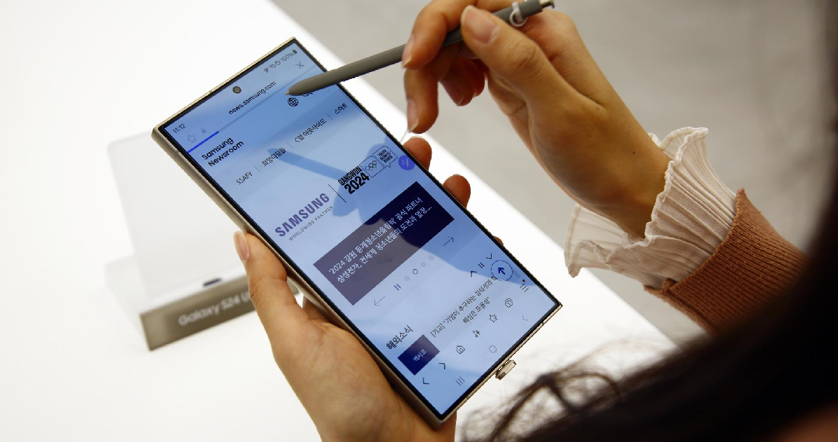 Un Galaxy S24 en un evento Unpacked en Seul, Corea