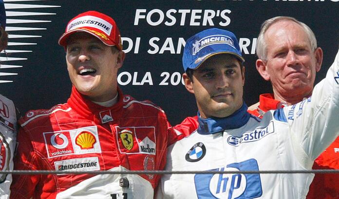 Michael Schumacher y Juan Pablo Montoya.