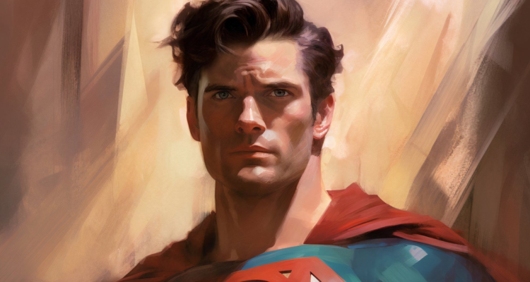 Un fanart de David Corenswet, en el traje de Superman.