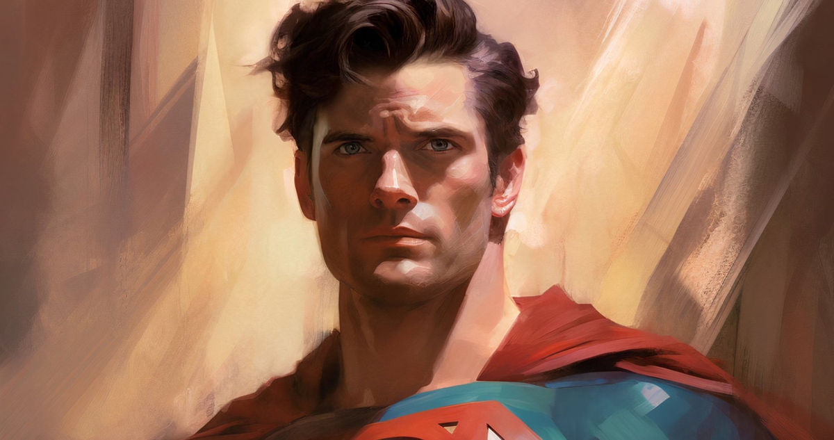 Un fanart de David Corenswet, en el traje de Superman.