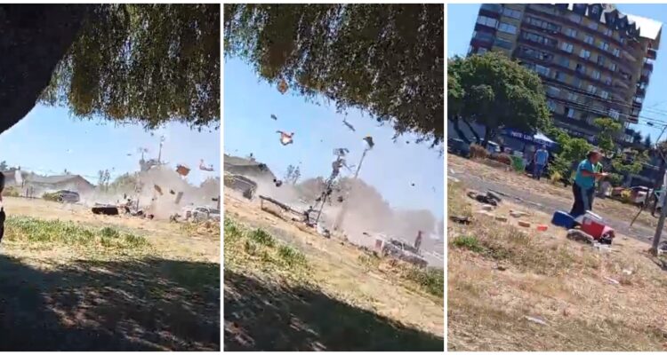 Torbellino destruyó puesto de venta de jugos en Villarrica