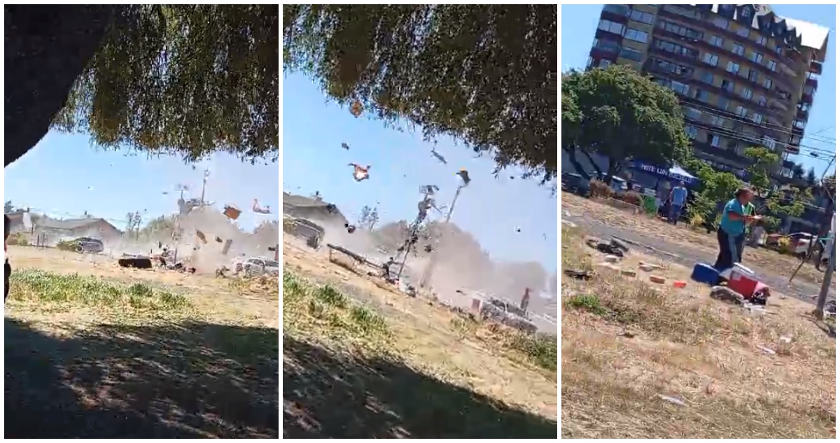 Torbellino destruyó puesto de venta de jugos en Villarrica