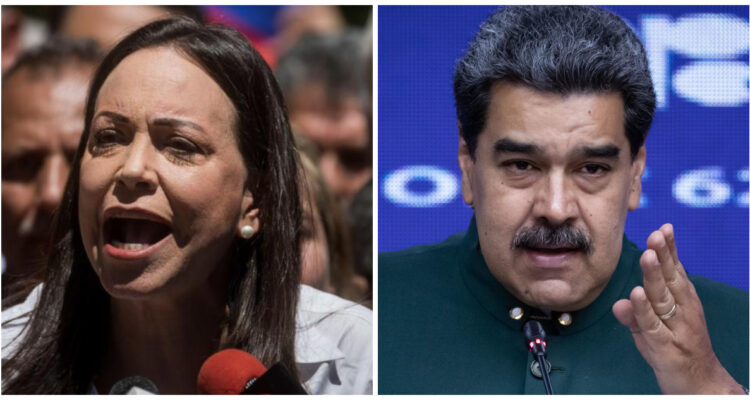 María Corina Machado y Nicolás Maduro