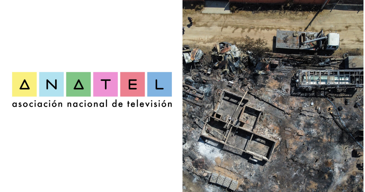 Logo de Anatel y zona damnificada