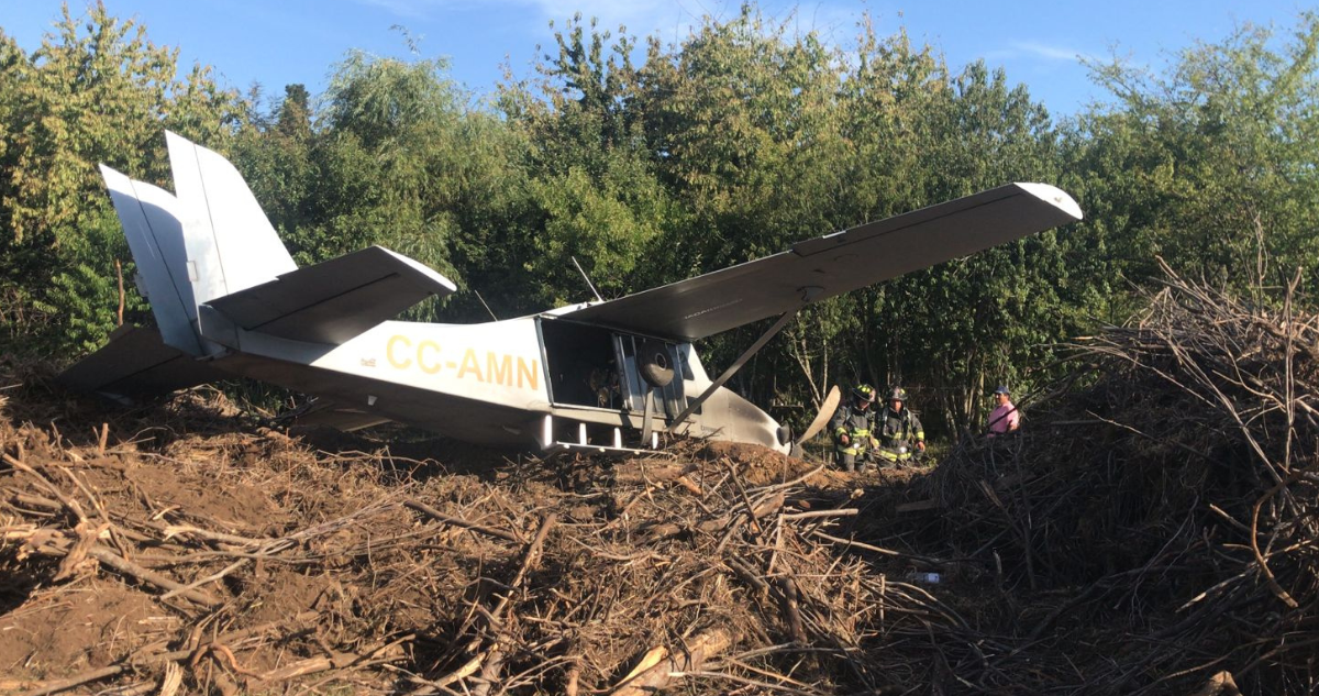 Capotaje de avioneta en Villarrica