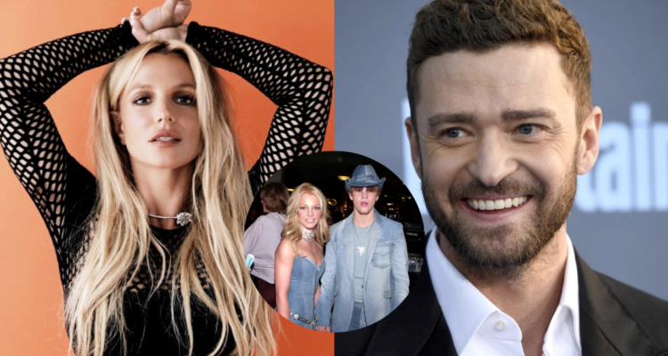 Britney Spears (izquierda) y Justin Timberlake (derecha) y fotografía de ambos durante su relación