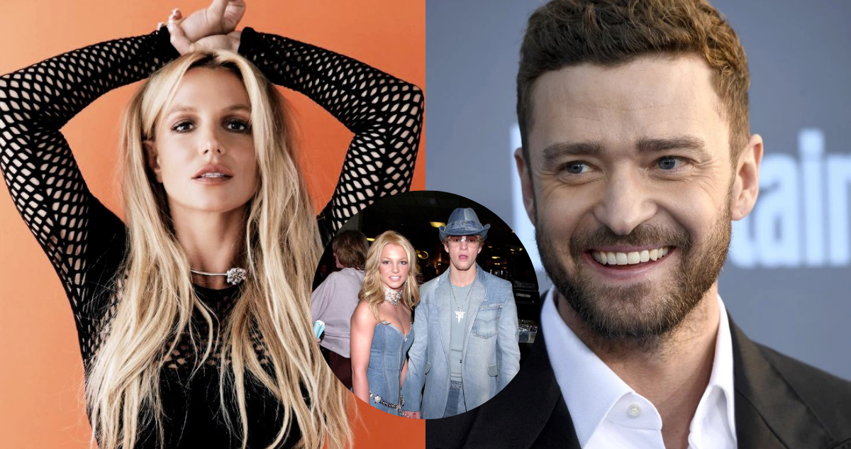 Britney Spears (izquierda) y Justin Timberlake (derecha) y fotografía de ambos durante su relación