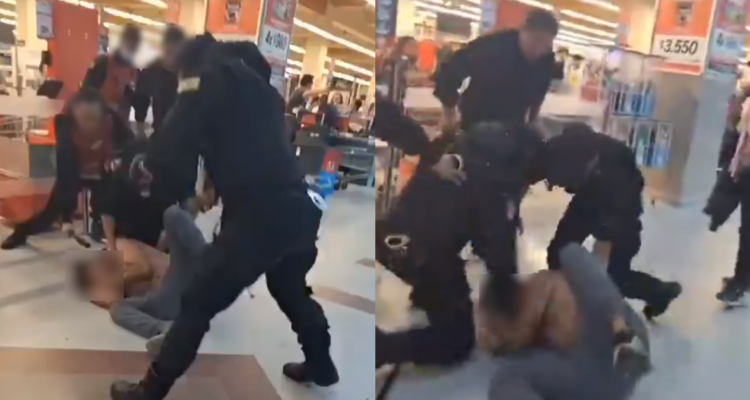 Brutal golpiza de guardias a hombre en supermercado de Puerto Montt: los amenazó por impedirle robar