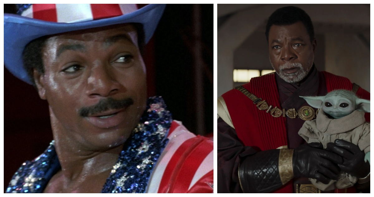 Carl Weathers en dos de sus más icónicos roles, de Rocky y The Mandalorian.