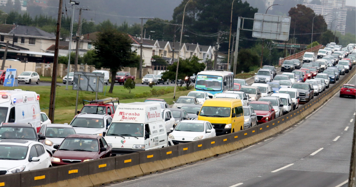 Imagen de congestión por Súper Lunes en Concepción
