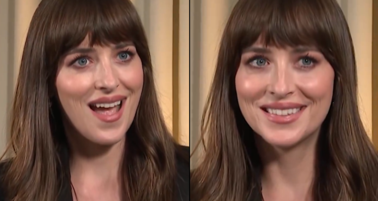 Dakota Johnson en entrevista interrumpida por sismo
