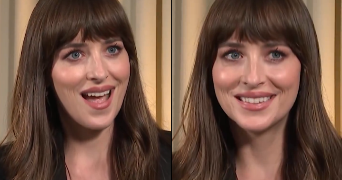 Dakota Johnson en entrevista interrumpida por sismo