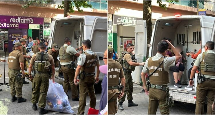 Detenidas tras riña de vendedores ambulantes en el centro de Concepción