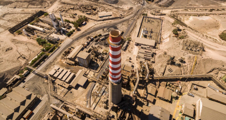 Vista aérea de la fundición hernán videla lira en paipote