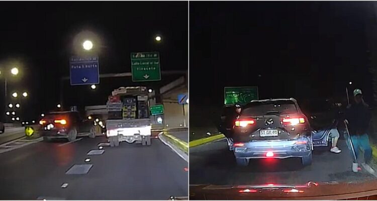 Conductor estuvo a punto de sufrir el robo de su auto tras encerrona en la RM: todo quedó grabado