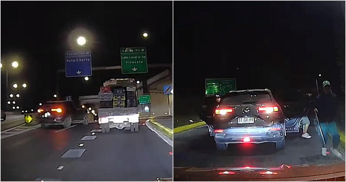Conductor estuvo a punto de sufrir el robo de su auto tras encerrona en la RM: todo quedó grabado
