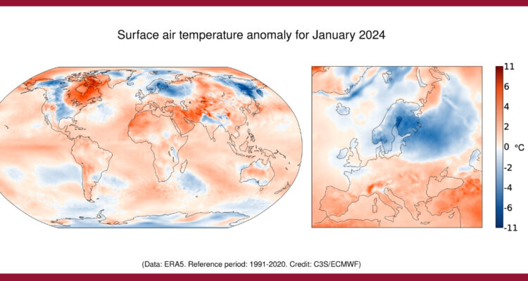 Enero de 2024 fue el mes más caliente registrado a nivel mundial: 1,66 °C sobre el promedio