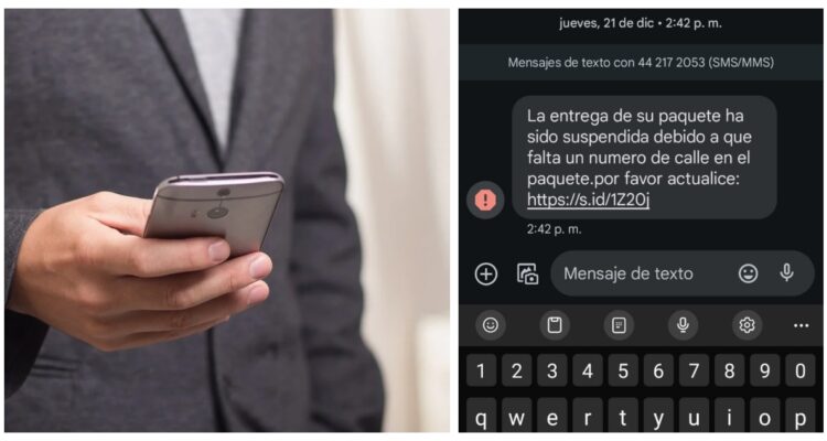 “No podemos organizar la entrega del paquete porque la dirección que proporcionó no coincide con su código postal”, rezan las estafas de SMS.