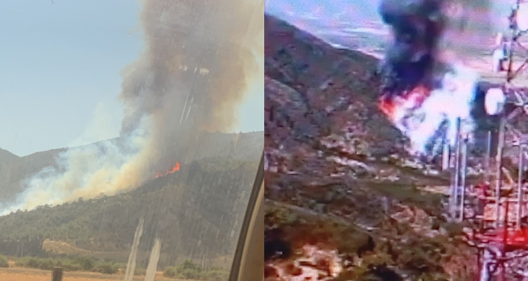 Incendio forestal de rápido avance afecta a Casablanca, cercano a Santuario Lo Vásquez