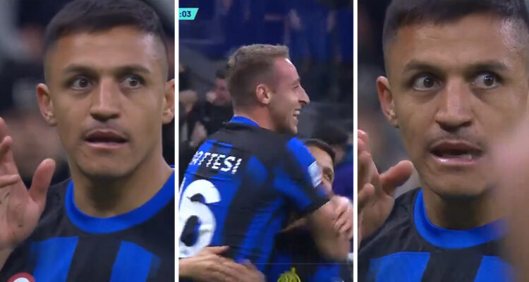 Alexis Sánchez hizo la mitad del gol de Davide Frattesi ante Atalanta.