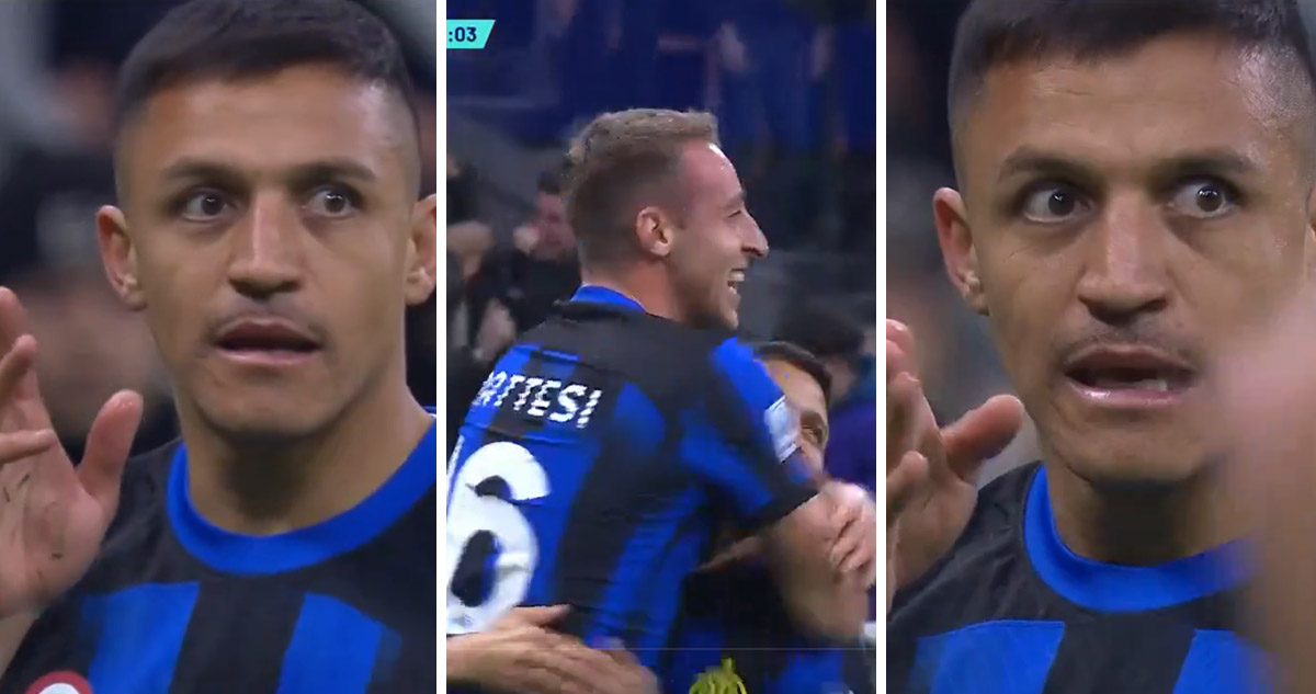 Alexis Sánchez hizo la mitad del gol de Davide Frattesi ante Atalanta.