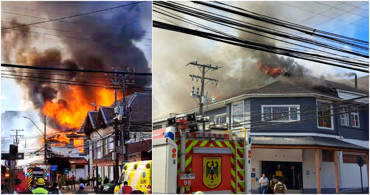 Hallan tres cadáveres al interior de locales comerciales incendiados en centro de Puerto Varas