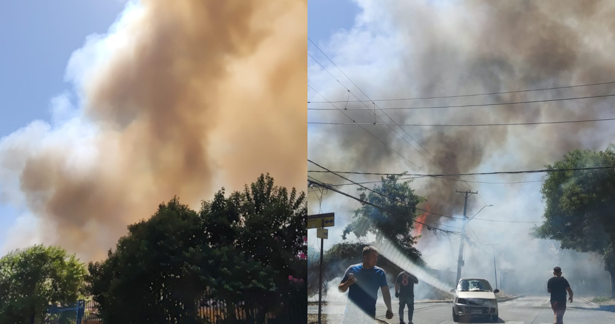 Reportan incendio de gran magnitud en zona industrial de La Pintana