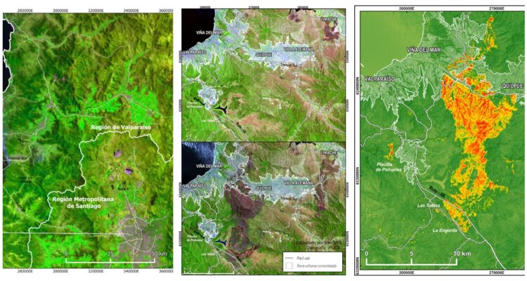 Imágenes satélitales de la NASA de los incendios forestales.