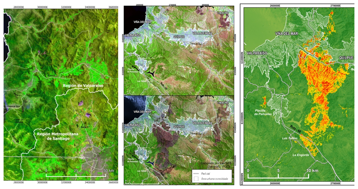 Imágenes satélitales de la NASA de los incendios forestales.