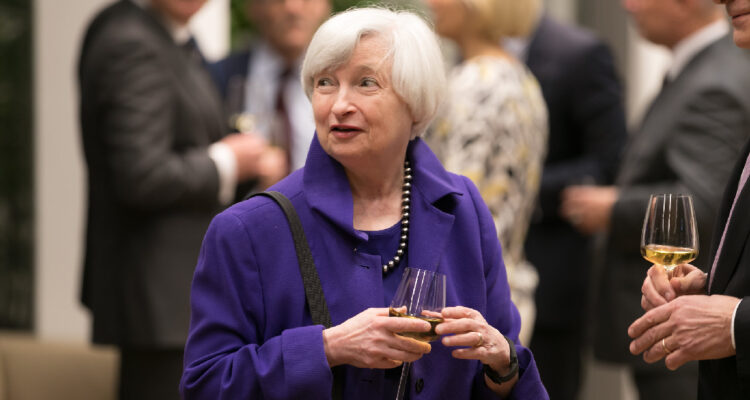 Janet Yellen en una actividad del Banco Central Europeo